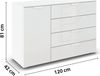 rauch Aditio Box, Kommode, 1-türig, 4 Schubladen, mit Glasfront, mit Softclose-Funktion, Farbe Weiß, BxHxT 120x81x42cm Bild 4