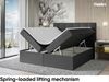 MEBLINI Boxspringbett NILS 140x220 cm mit Bettkasten - H4/Dunkelgrau Webstoff Polsterbett - Doppelbett mit Topper & Bonellfederkern-Matratze Bild 3