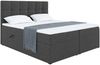 MEBLINI Boxspringbett NILS 140x220 cm mit Bettkasten - H4/Dunkelgrau Webstoff Polsterbett - Doppelbett mit Topper & Bonellfederkern-Matratze Bild 1