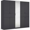 rauch Kleiderschrank, Drehtürenschrank TICAO, 9-türig, 1 Spiegeltüre, 2 Schubkästen, inkl. Türdämpferset, Grau metallic, 226 x 210 x 54 cm Bild 3