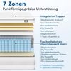 Taschenfederkernmatratze Luxusmatratze 7 Zonen Federkernmatratze Hoher Komfort 10 Schichten, CHICASA, 25 cm hoch, (Orthopädische Körperanpassung, Zwei Härtegrade), Atmungsaktive Faser 3-in-1-Komfort-Oberschicht (Bestehen Sie den Test) Bild 2