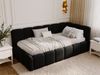 GRAINGOLD Cloud One Jugendbett 90x200, Einzelbett mit Bettkasten, mit Lattenrost, Velour-Stoff, Rechts, Schwarz Bild 3