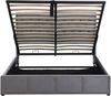 Samt Polsterbett mit hydraulischem Stauraum, 180x200 cm, grau, ohne Matratze Bild 5