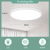ZMH LED Deckenleuchte Modern 22/30 CM Schwarz&Weiß Deckenlampe für Wohnzimmer Flur Dimmbar, Hochwertige Design, LED fest integriert, Kaltweiß, Weiß Nicht Dimmbar Bild 2