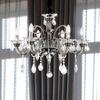 Hängeleuchte, Kronleuchter, Metall, Chrom, Glas, Kristalle Bild 4
