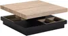 Vente-unique - FAUSTO Couchtisch Holz, Platte SchwarzBeige - B 80 cm x H 34 cm x L 80 cm Bild 4