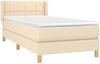 vidaXL Boxspringbett mit Matratze Creme 90x190 cm Stoff 3130238 Bild 3