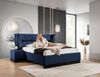 Polsterbett Doppelbett Set. 2 HAMILTON 120x200cm Stoff Magic Velvet Dunkelblau Bild 2