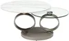 Vente-unique - JOLINE Couchtisch GlasKeramik TransparentSchokoladenbraunWeiß - B 80 cm x H 43 cm x L 135 cm80 cm Bild 4