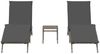 vidaXL Sonnenliegen 2 Stk. mit Tisch Grau Poly Rattan 4002712 Bild 4