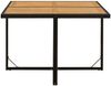 vidaXL Gartentisch Schwarz 109x107x74cm Poly Rattan Massivholz Akazie 316790 Bild 3