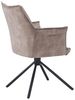 Drehbarer Design Stuhl AURELIA creme Samt schwarz Metallgestell 360° Bild 4