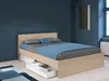 Vente-unique - VELONA Bett Holz, Platte BeigeWeiß - B 203,6 cm x H 82,6 cm x L 164,4 cm Bild 1