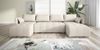 Wohnero24 NESSA U Ecksofa 292x152 cm mit Schlaffunktion 280x140 & Bettkasten – XXL Wohnlandschaft Creme Bild 4