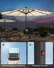 Songmics Sonnenschirm mit LED-Solar-Beleuchtung, beige, Ø300cm Bild 3