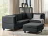Beliani 'Unstad' Sofa, Schwarz, Stoff, 72 x 152 x 228 cm, mit Ottomane, Links Bild 3