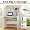 Computertisch mit Magnetischer Pinnwand Home Office Schreibtisch Modern PC Tisch Weiß Bild 4