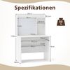 Computertisch mit Magnetischer Pinnwand Home Office Schreibtisch Modern PC Tisch Weiß Bild 2