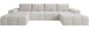 Ecksofa Cento, Couch U-Form, Sofa U-Form Teddy-Bouclé, 360 x 57 x 180 cm, Beige Bild 2