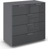 rauch Aditio Box, Kommode, 5 Schubladen, mit Glasfront, mit Softclose-Funktion, Farbe Grau metallic, BxHxT 80x81x42cm Bild 3