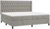 vidaXL Polsterbett mit Matratze Hellgrau 200x200 cm Samt, Härtegrad: H2 [3132879] Bild 3
