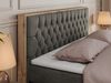 Boxspringbett AMORE KING, Doppelbett mit Multipocket-Matratze, Polsterbett mit Kopfstütze - 180 x 200 cm - Dunkelgrau Velvet - H4 Bild 3