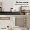 Bellamio 'Nore' Schminktisch mit Spiegel, Hollywood Spiegel mit LED-Beleuchtung, mit 5 Schubladen, beidseitig montierbar, schwarz, 77x53x110 cm Bild 5