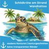 Sunnywall Wandtattoo Aufkleber Maritim Schildkröte mit Palmen & Strand, selbstklebend, konturgeschnitten, rückstandslos entfernbar Bild 3