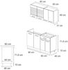 Singleküche R-Line Rot Hochglanz/Weiß 140 cm ohne Arbeitsplatte Vicco Bild 3