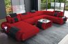 Wohnlandschaft Rimini U Form aus Stoff - Mikrofaserstoff - rot-schwarz - Links Bild 3