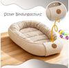 Babynest Neugeborene Nestchen Baby 90x50 cm - Kokon Handmade zweiseitig aus Baumwolle Waffel mit Babynestchen Tiere Blau Bild 4