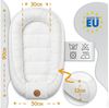 Babynest Neugeborene Nestchen Baby 90x50 cm - Kokon Handmade zweiseitig aus Baumwolle Waffel mit Babynestchen Tiere Blau Bild 2