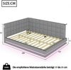 Merax Daybett Doppelbett Polsterbett 160x200cm mit USB & LED, Tagesbett Schlafsofa mit Lattenrost, Gästebett Funktionsbett, Samt, Grau Bild 4