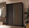 AX LIVING Cabinio Schrank 160 cm Schwebetürenschrank Schwarz/Artisan Bild 2