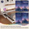 Flieks Holzbett, LED Doppelbett 180x200cm mit Aufladen 2 Nachttische und 2 Schubladen Bild 4
