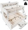 Merax Etagenbett 90x200cm/140x200cm Kinderbett Doppelbett mit Rausfallschutz, Hochbett mit Leiter, mit Schublade und Regal, Weiß Bild 4