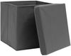 vidaXL Aufbewahrungsboxen mit Deckeln 10 Stk. 28x28x28 cm Grau 325194 Bild 4