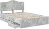 vidaXL Bettrahmen mit Kopfteil Betongrau 160 x 200 cm Ingenieurs Holz 3413397 Bild 5