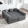 4-Sitzer Wohnlandschaft B 270 x T 180 x H 64 cm aus Cord, modular mit Schlaffunktion Bild 2
