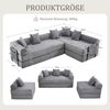 4-Sitzer Wohnlandschaft B 270 x T 180 x H 64 cm aus Cord, modular mit Schlaffunktion Bild 5