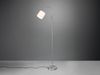 Kleine LED Stehleuchte Silber mit Flexarm und Stoffschirm Weiß, Höhe 130cm Bild 3