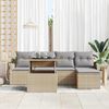 vidaXL Garten-Sofa-Set mit Kissen 6 pcs Beige Poly-Rattan 3348626 Bild 3