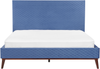 Bett mit Lattenrost BAYONNE 180 x 200 cm Samtstoff Blau Bild 5