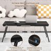 Klappbarer Couchtisch Holz Schwarz 105x55x40cm Wohnzimmer Büro Kaffeetisch Bild 5