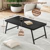Klappbarer Couchtisch Holz Schwarz 105x55x40cm Wohnzimmer Büro Kaffeetisch Bild 2