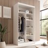 MOEBLO Schiebetürenschrank FIORA 100 (modern, platzsparend, mit Spiegel & viel Stauraum Schwebetürenschrank 2-türig Schrank Garderobe Schiebtüren Schlafzimmer Wohnzimmerschrank mit Spiegel) (BxHxT): 100 x 200 x 58 cm Bild 3