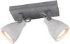 Retro LED Deckenstrahler 2-flammig mit Beton-Lampenschirmen, Breite 23cm Bild 2