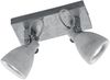 Retro LED Deckenstrahler 2-flammig mit Beton-Lampenschirmen, Breite 23cm Bild 5