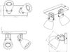 Retro LED Deckenstrahler 2-flammig mit Beton-Lampenschirmen, Breite 23cm Bild 4