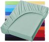 NatureMark Spannbettlaken Jersey Basic Spannbetttuch, 100% Baumwolle, Gummizug: rundum, (1 Stück), in vielen Größen und Farben, bis 40cm Steghöhe, 200x220cm, Jade Bild 4